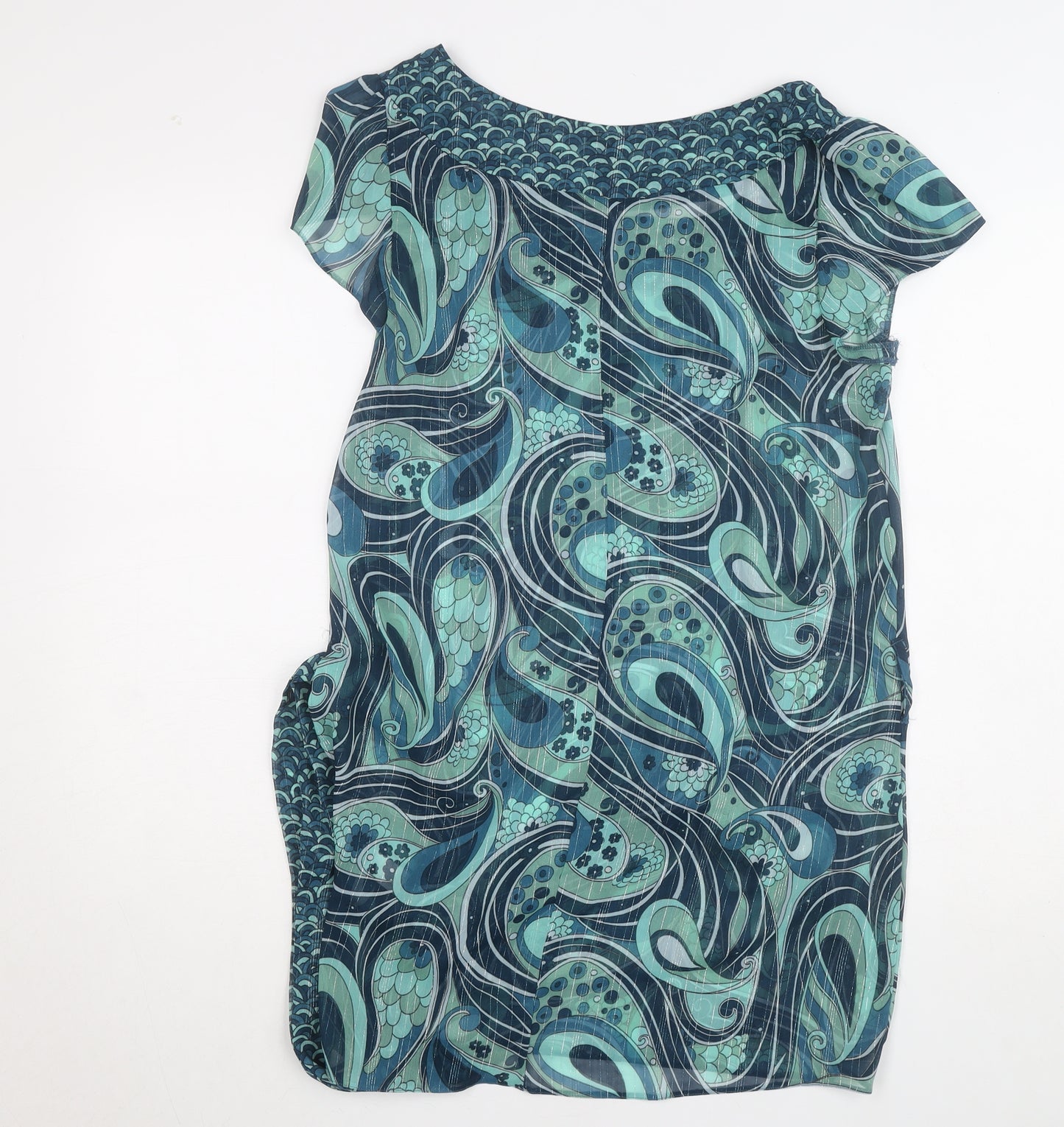 Red Herring Women’s Blue Paisley Tunic Blouse Size 14