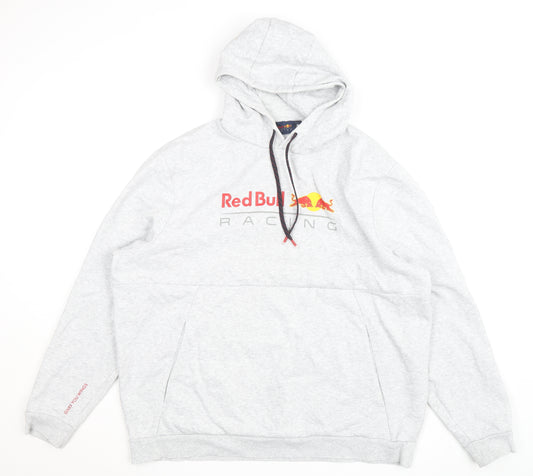 Red Bull Racing Men's Grey 2XL Pullover Hoodie Fleece Sportswear