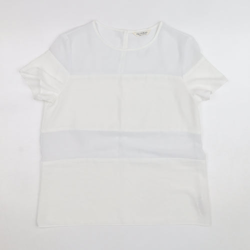 Miss Selfridge Women’s White Chiffon Short Sleeve Blouse Size 14