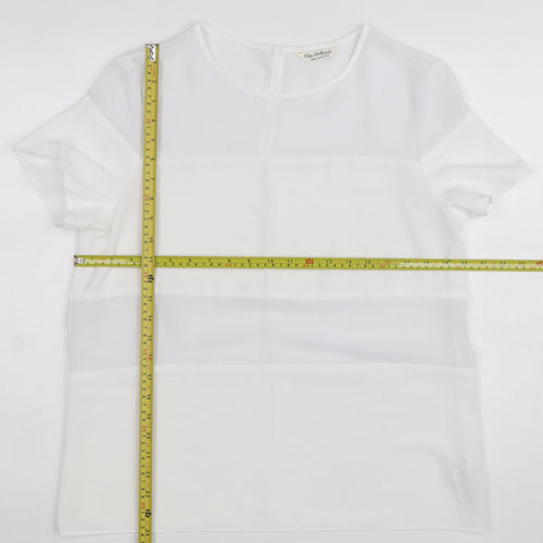 Miss Selfridge Women’s White Chiffon Short Sleeve Blouse Size 14
