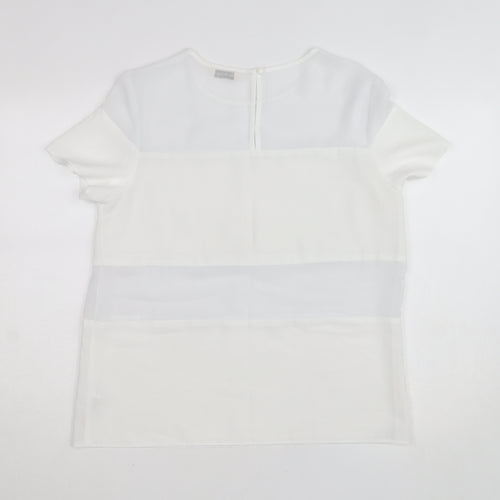Miss Selfridge Women’s White Chiffon Short Sleeve Blouse Size 14