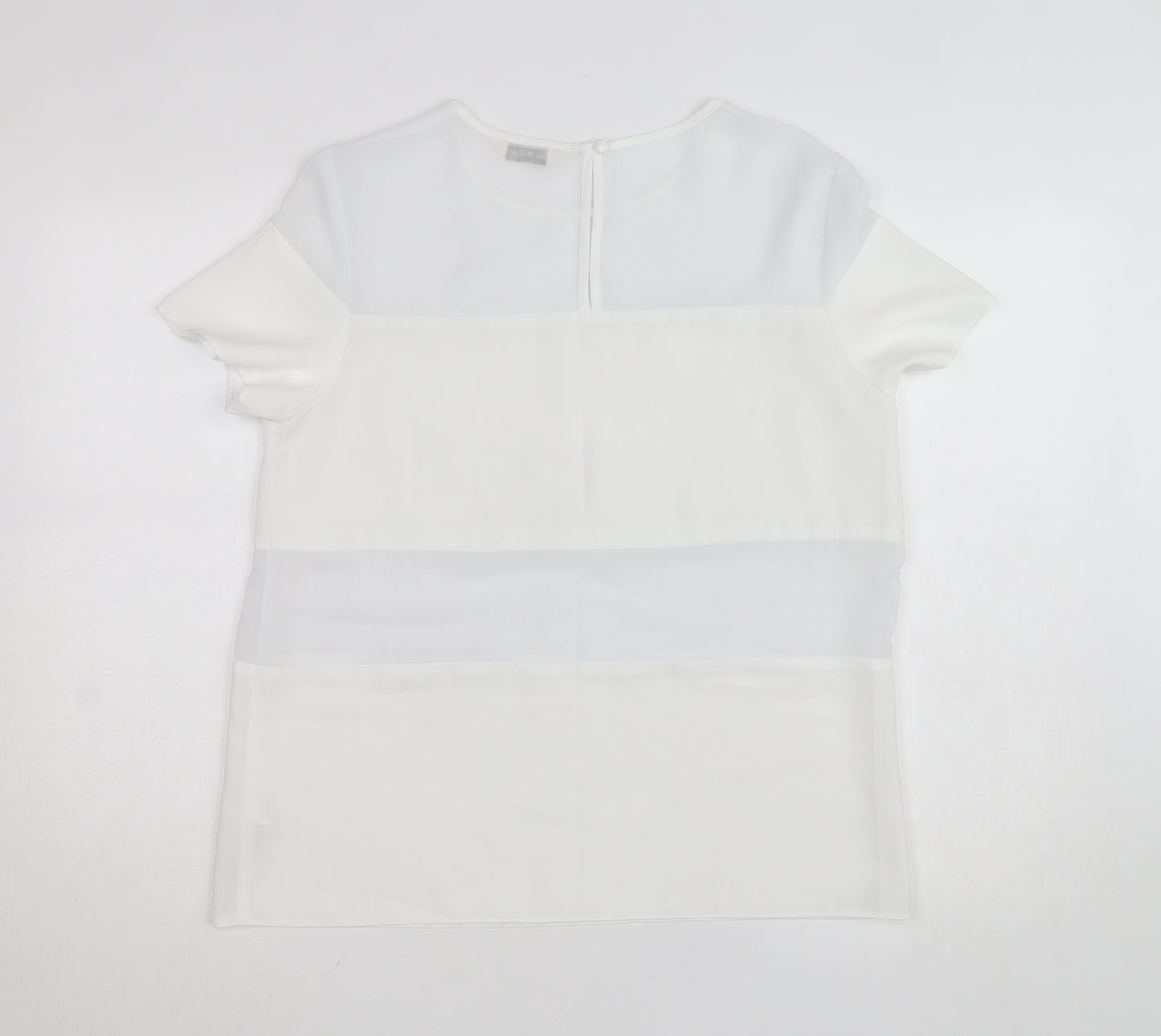 Miss Selfridge Women’s White Chiffon Short Sleeve Blouse Size 14