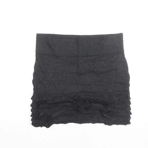 Ted Baker Women’s Grey Mini Stretch Ruffle Skirt Size 12