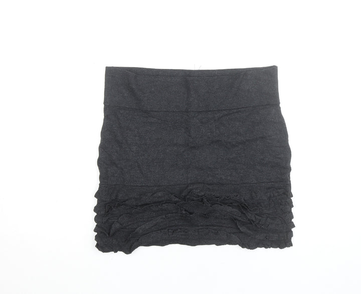 Ted Baker Women’s Grey Mini Stretch Ruffle Skirt Size 12
