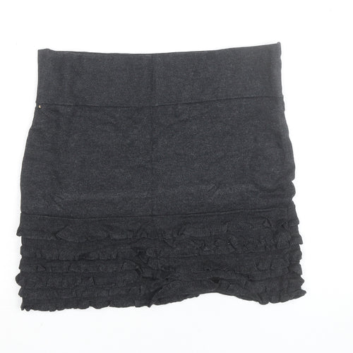 Ted Baker Women’s Grey Mini Stretch Ruffle Skirt Size 12