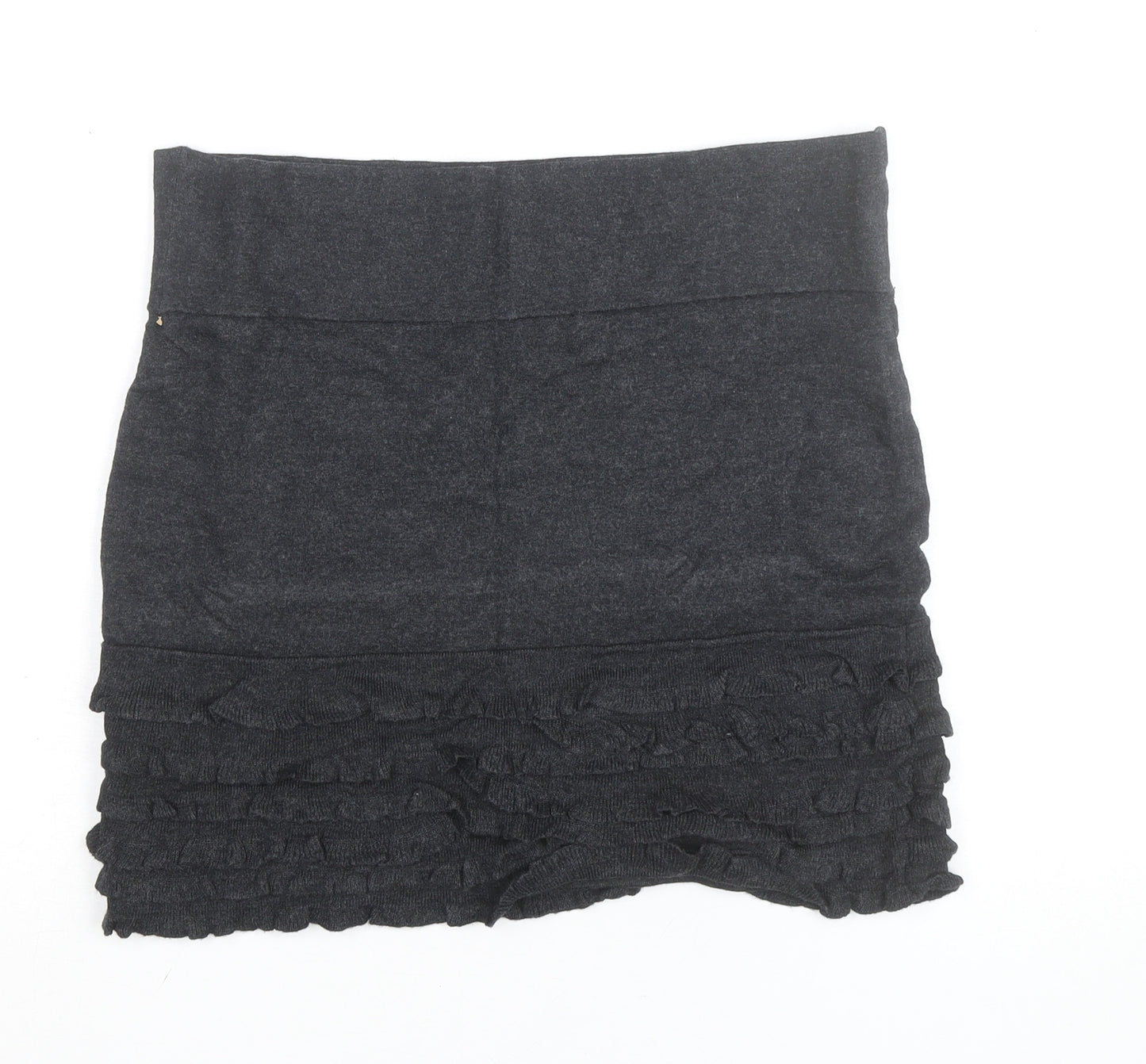 Ted Baker Women’s Grey Mini Stretch Ruffle Skirt Size 12