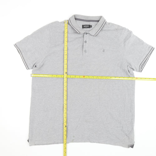 Burton Menswear London Grey Cotton Polo Shirt XL Regular Fit