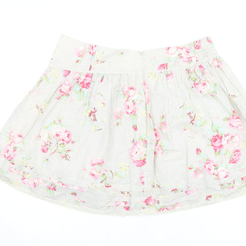 Oasis Womens Floral A-Line Short Cotton Skirt Size 16 Multicoloured