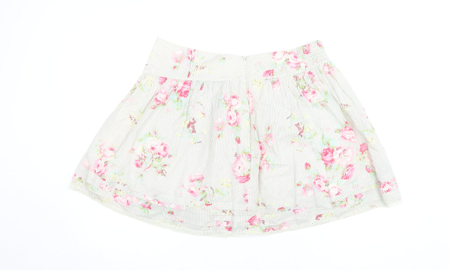 Oasis Womens Floral A-Line Short Cotton Skirt Size 16 Multicoloured