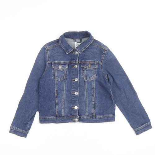 Denim Co Girls Blue Denim Jacket 9-10 Years Button Up Classic Style
