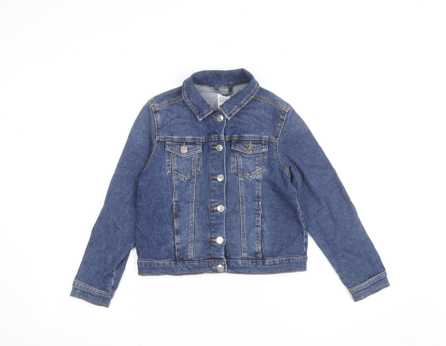 Denim Co Girls Blue Denim Jacket 9-10 Years Button Up Classic Style
