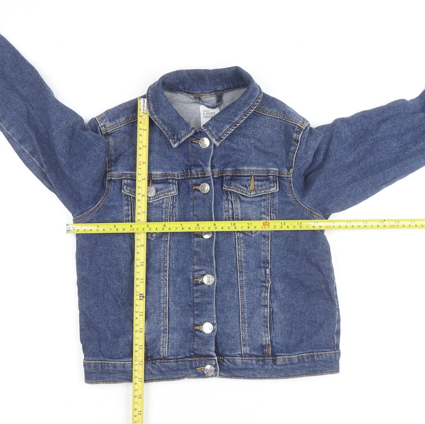 Denim Co Girls Blue Denim Jacket 9-10 Years Button Up Classic Style