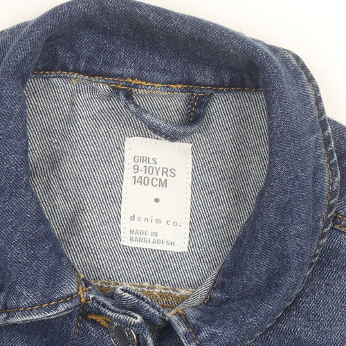 Denim Co Girls Blue Denim Jacket 9-10 Years Button Up Classic Style