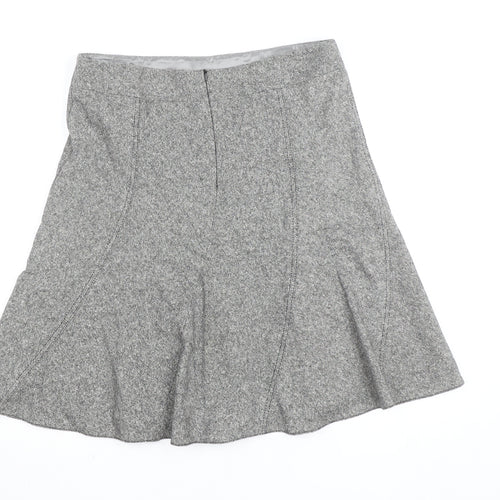 Esprit Women Grey Check Wool A-Line Knee Length Skirt Size 12