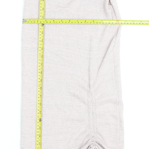 LOKE Women's Beige Knit Slip Dress S V-Neck Ruched Lightweight