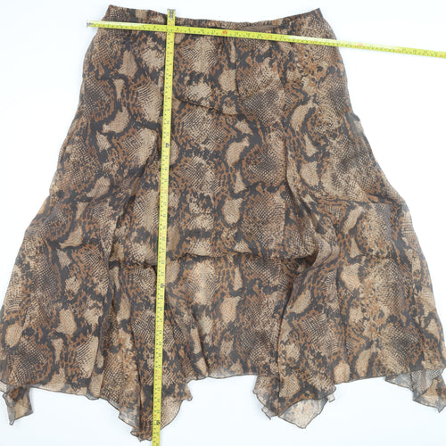 F&F Women’s Brown Animal Print Asymmetric Midi Skirt Size 20