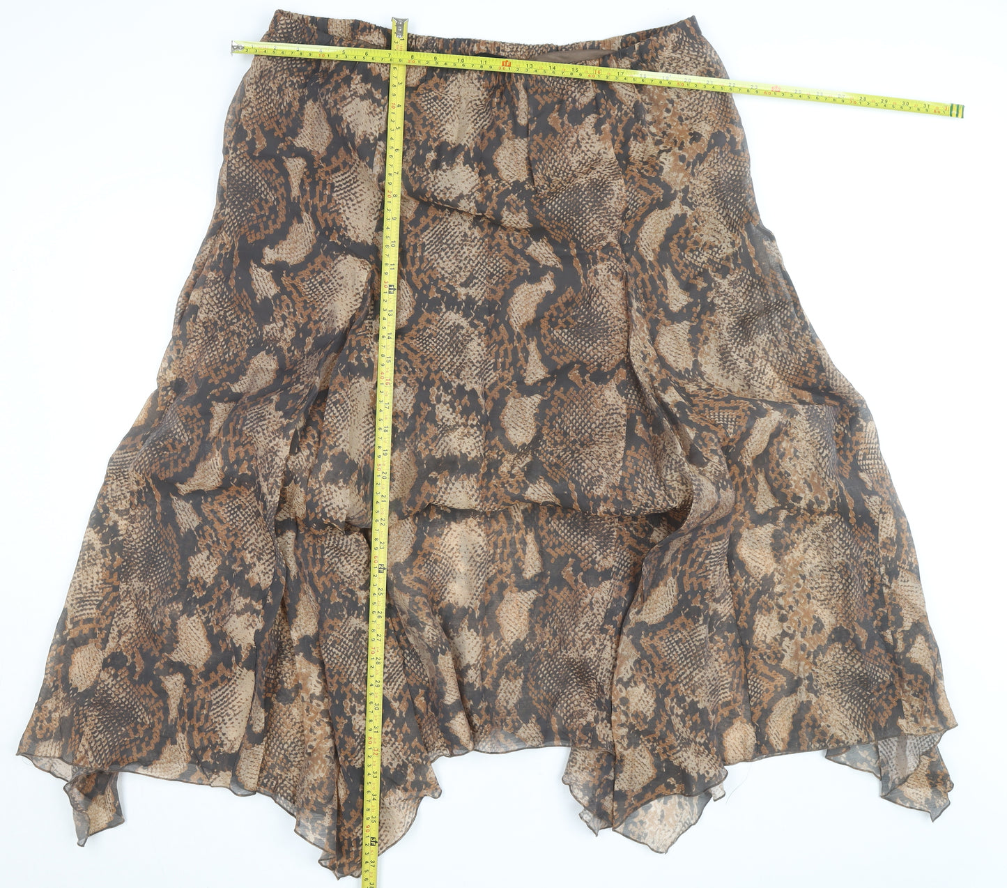 F&F Women’s Brown Animal Print Asymmetric Midi Skirt Size 20
