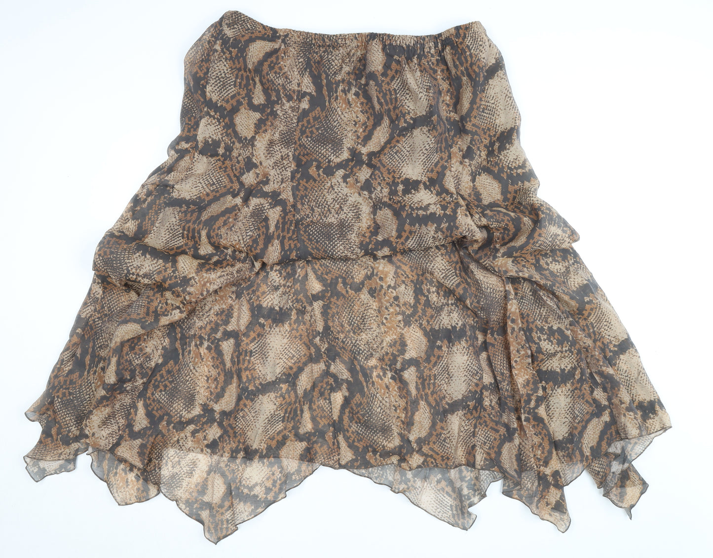 F&F Women’s Brown Animal Print Asymmetric Midi Skirt Size 20