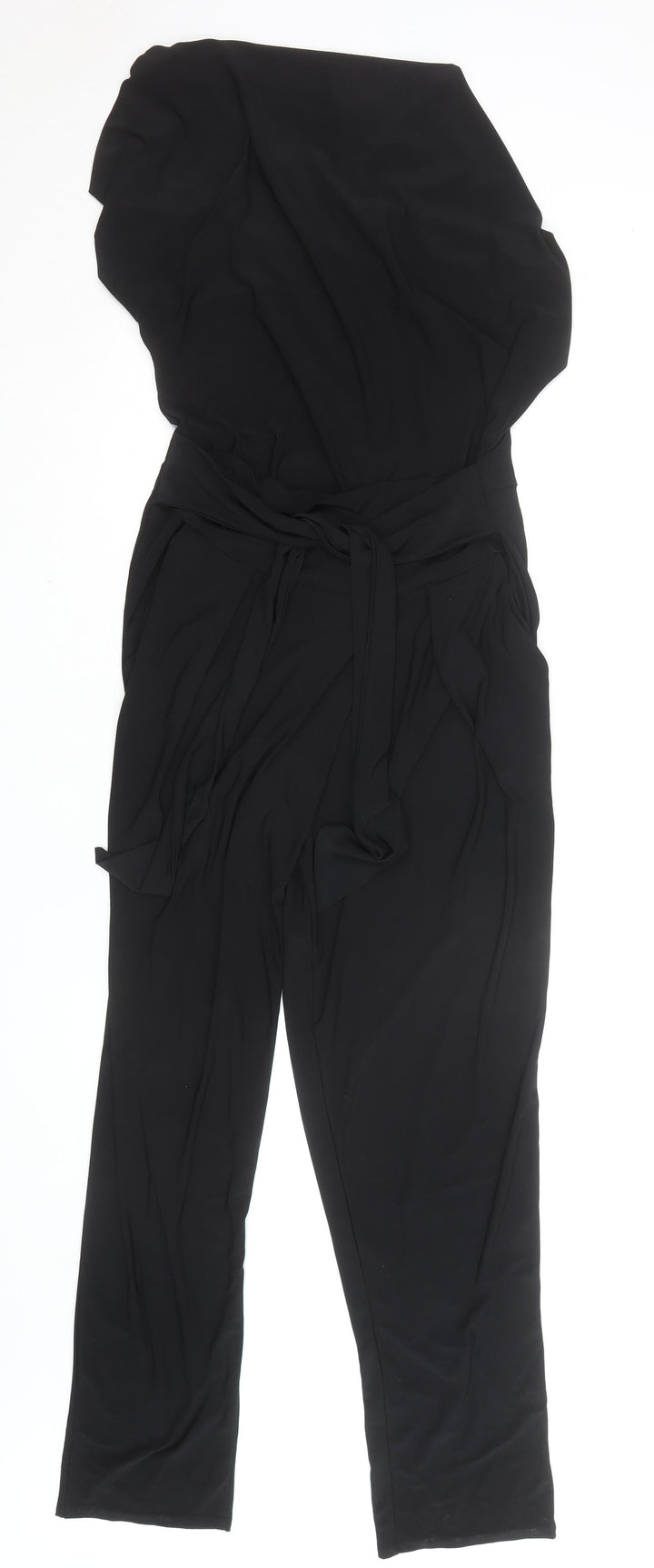 Quiz London Women's Black Belted Jersey Jumpsuit Size 12