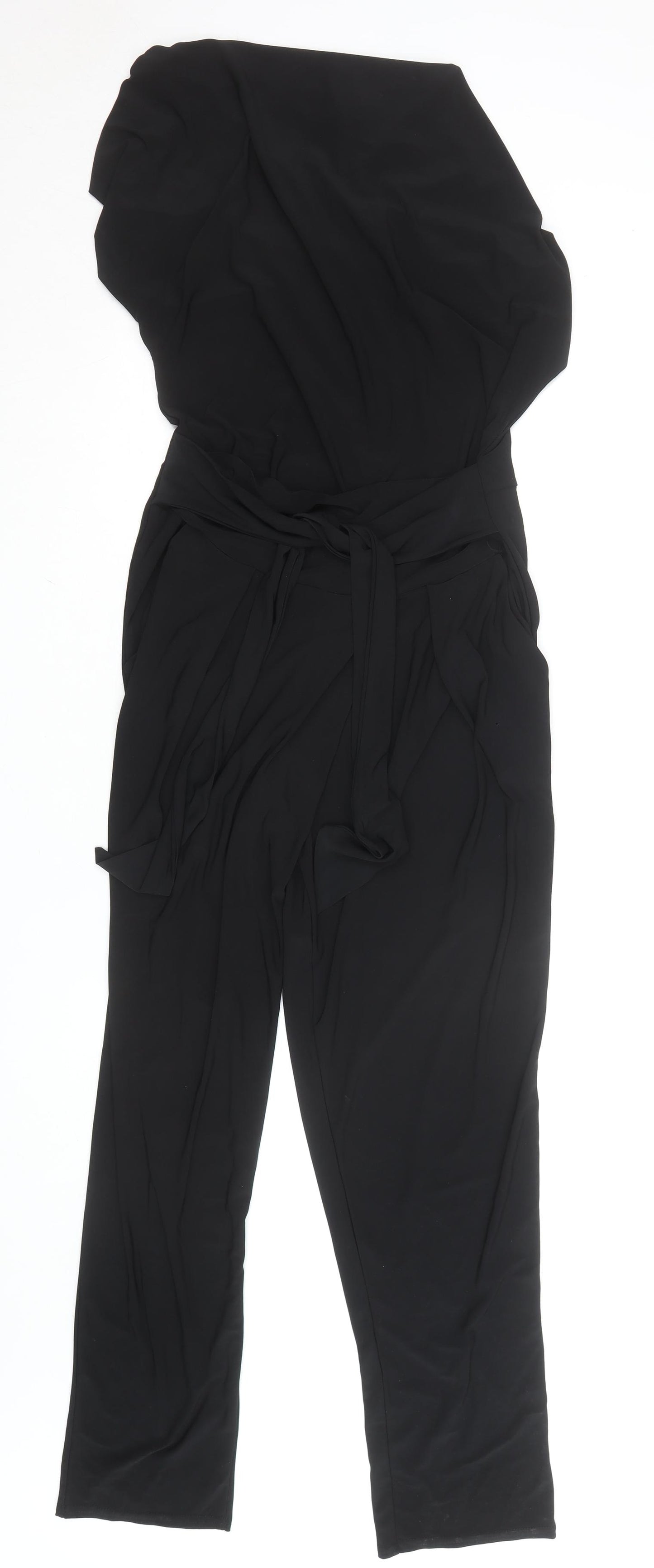 Quiz London Women's Black Belted Jersey Jumpsuit Size 12