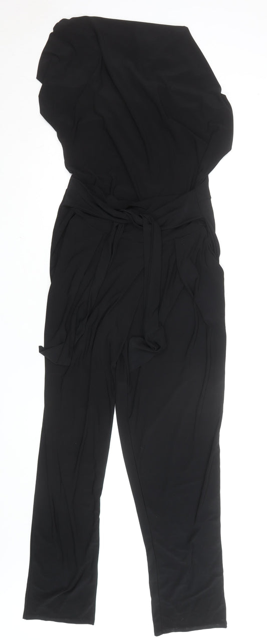 Quiz London Women's Black Belted Jersey Jumpsuit Size 12