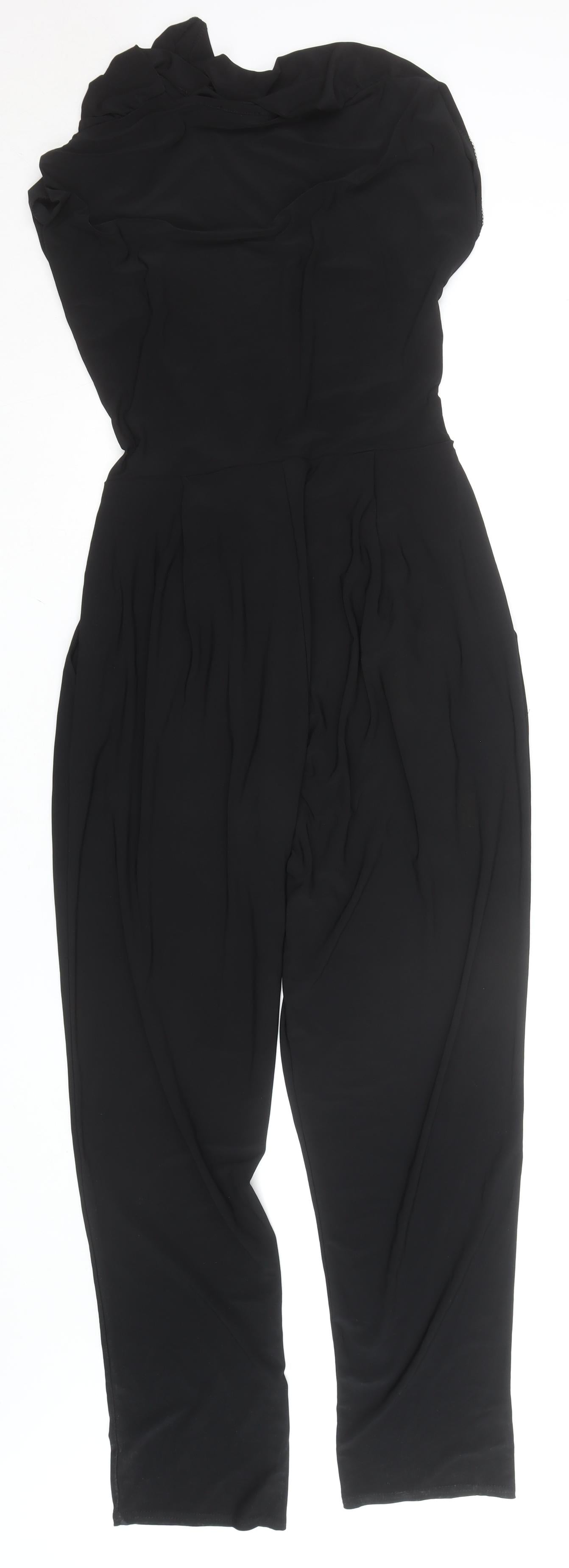 Quiz London Women's Black Belted Jersey Jumpsuit Size 12