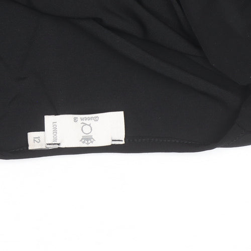 Quiz London Women's Black Belted Jersey Jumpsuit Size 12