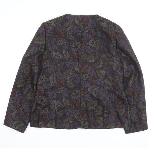 Thistle Mill Women's Multicoloured Wool Blazer Size 16 Classic Lined Jacket