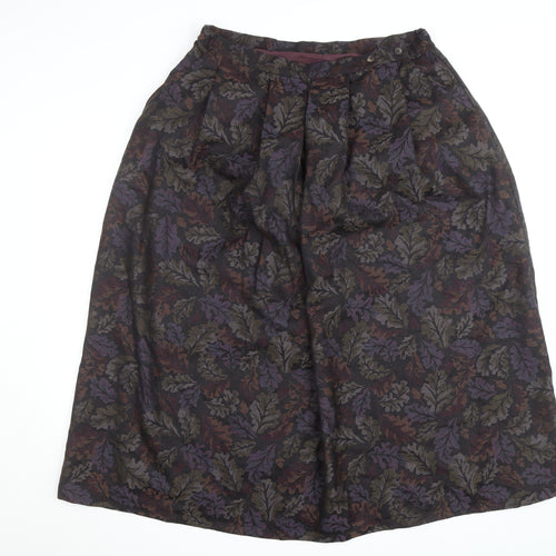 Thistle Mill Women’s Multicoloured Wool A-Line Midi Skirt Size 18