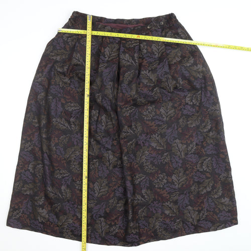 Thistle Mill Women’s Multicoloured Wool A-Line Midi Skirt Size 18