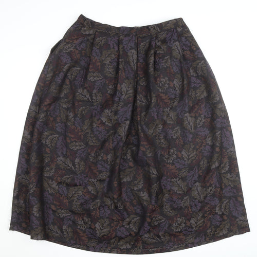 Thistle Mill Women’s Multicoloured Wool A-Line Midi Skirt Size 18