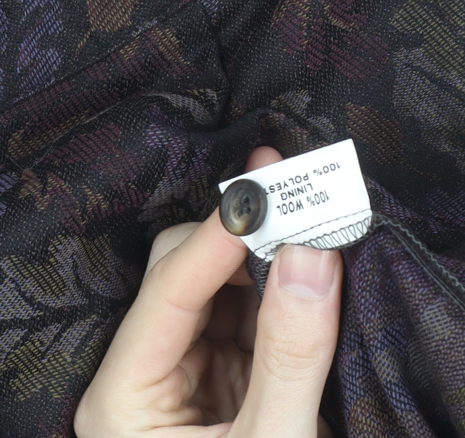 Thistle Mill Women’s Multicoloured Wool A-Line Midi Skirt Size 18