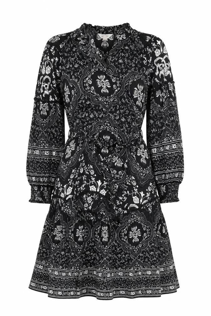 Marks and Spencer Women’s Black Floral Fit & Flare Knee Length Dress Size 6