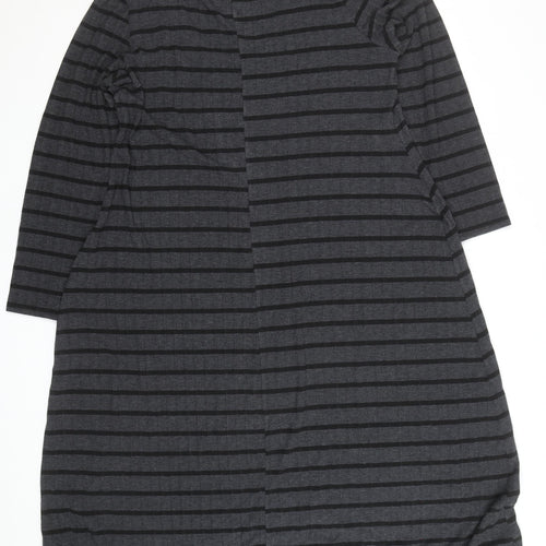 Yours Clothing Women’s Grey Striped A-Line Knee Length Dress Size 22-24