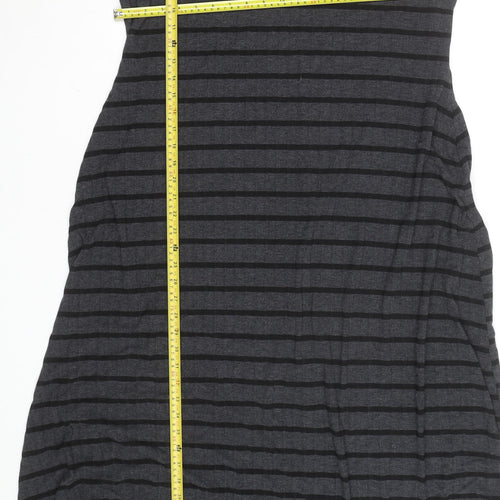 Yours Clothing Women’s Grey Striped A-Line Knee Length Dress Size 22-24