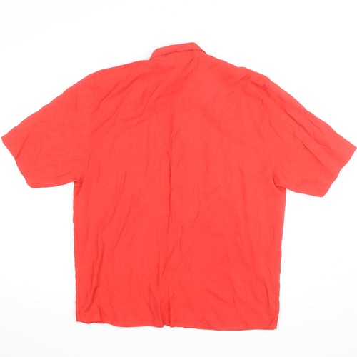 Premiere Collection Women's Red Short Sleeve Button-Up Shirt Size 14