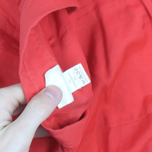 Premiere Collection Women's Red Short Sleeve Button-Up Shirt Size 14