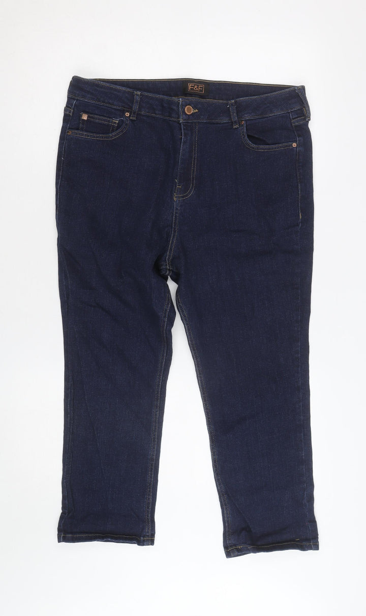 F&F Women Blue Skinny Stretch Denim Jeans Size 14 Regular
