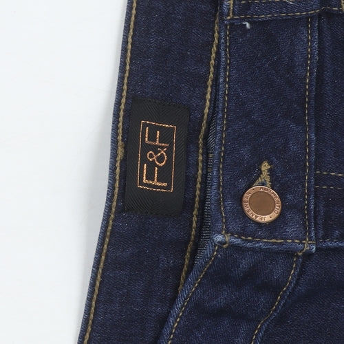 F&F Women Blue Skinny Stretch Denim Jeans Size 14 Regular