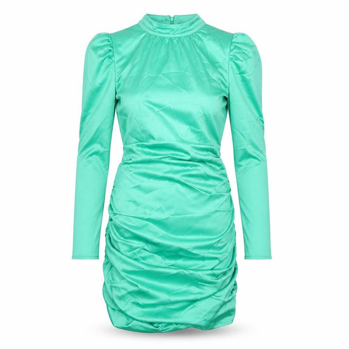Missguided Women Green Petite UK 6 Bodycon Satin Ruched Dress