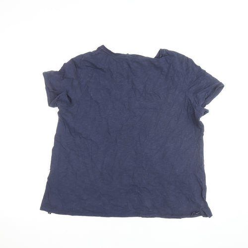 Joules Womens Blue Bee Embroidered Cotton T-Shirt Size 18