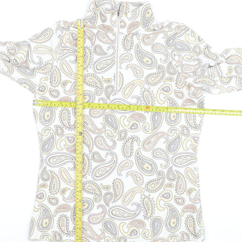 Ping Womens Multicoloured Paisley Long Sleeve Zip Neck Top Size 8