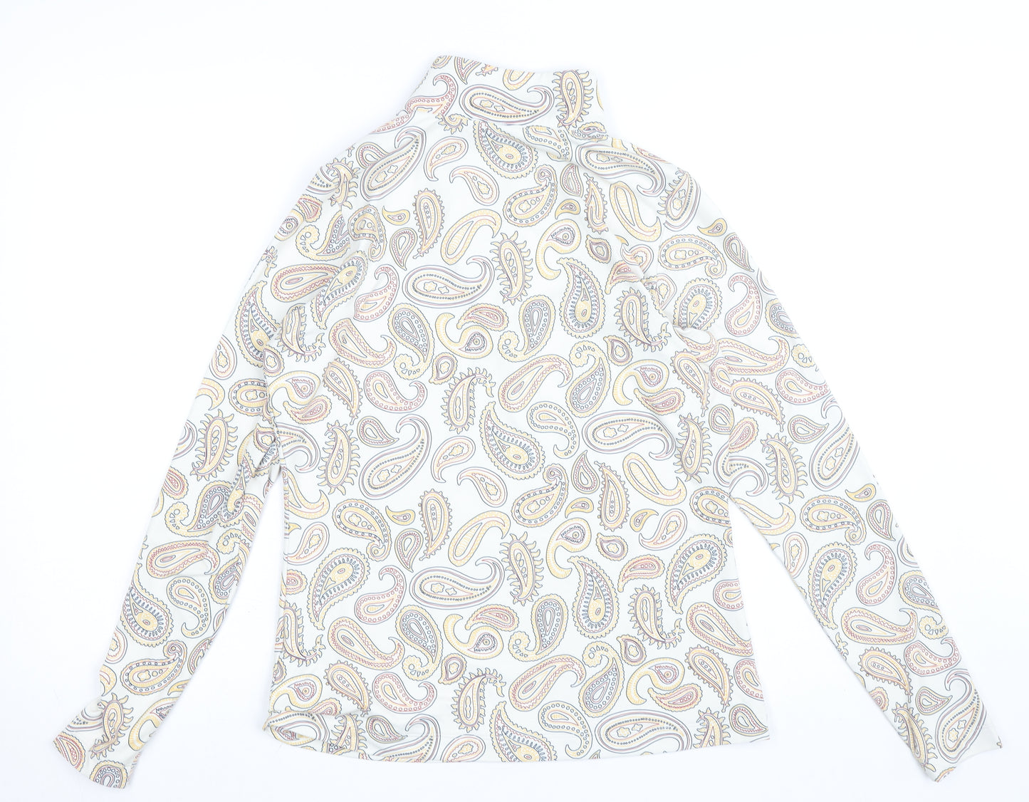 Ping Womens Multicoloured Paisley Long Sleeve Zip Neck Top Size 8