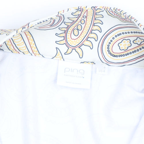 Ping Womens Multicoloured Paisley Long Sleeve Zip Neck Top Size 8