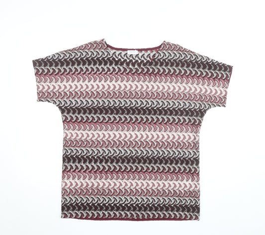 Gerry Weber Women’s Multicoloured Knit Short Sleeve Blouse Size 14