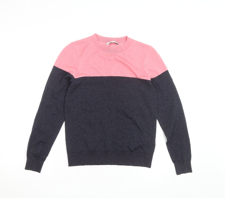 & Other Stories Women’s Pink Blue Knit Colourblock Jumper Size S