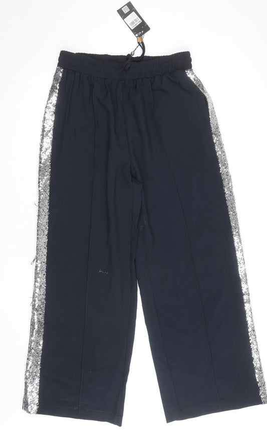 Threadbare Women's Black Sequin Jogger Trousers XL