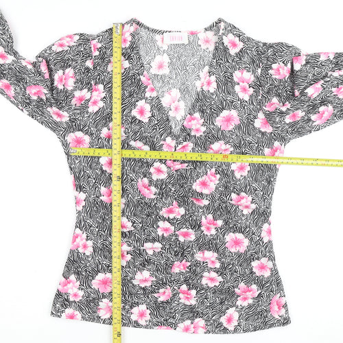 Savida Women's Multicoloured Floral Wrap Blouse Size 12