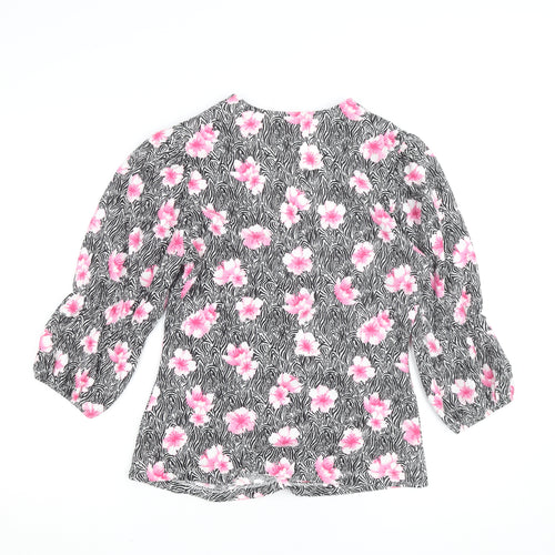 Savida Women's Multicoloured Floral Wrap Blouse Size 12