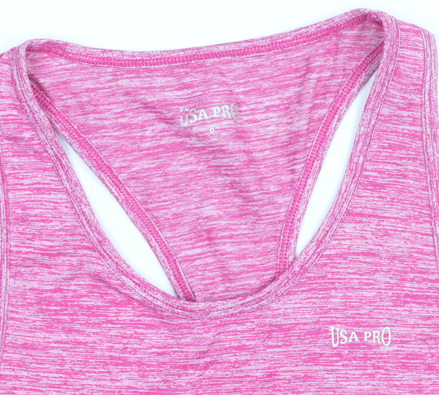 USA Pro Women's Pink Racerback Tank Top Size 8 Slim Fit